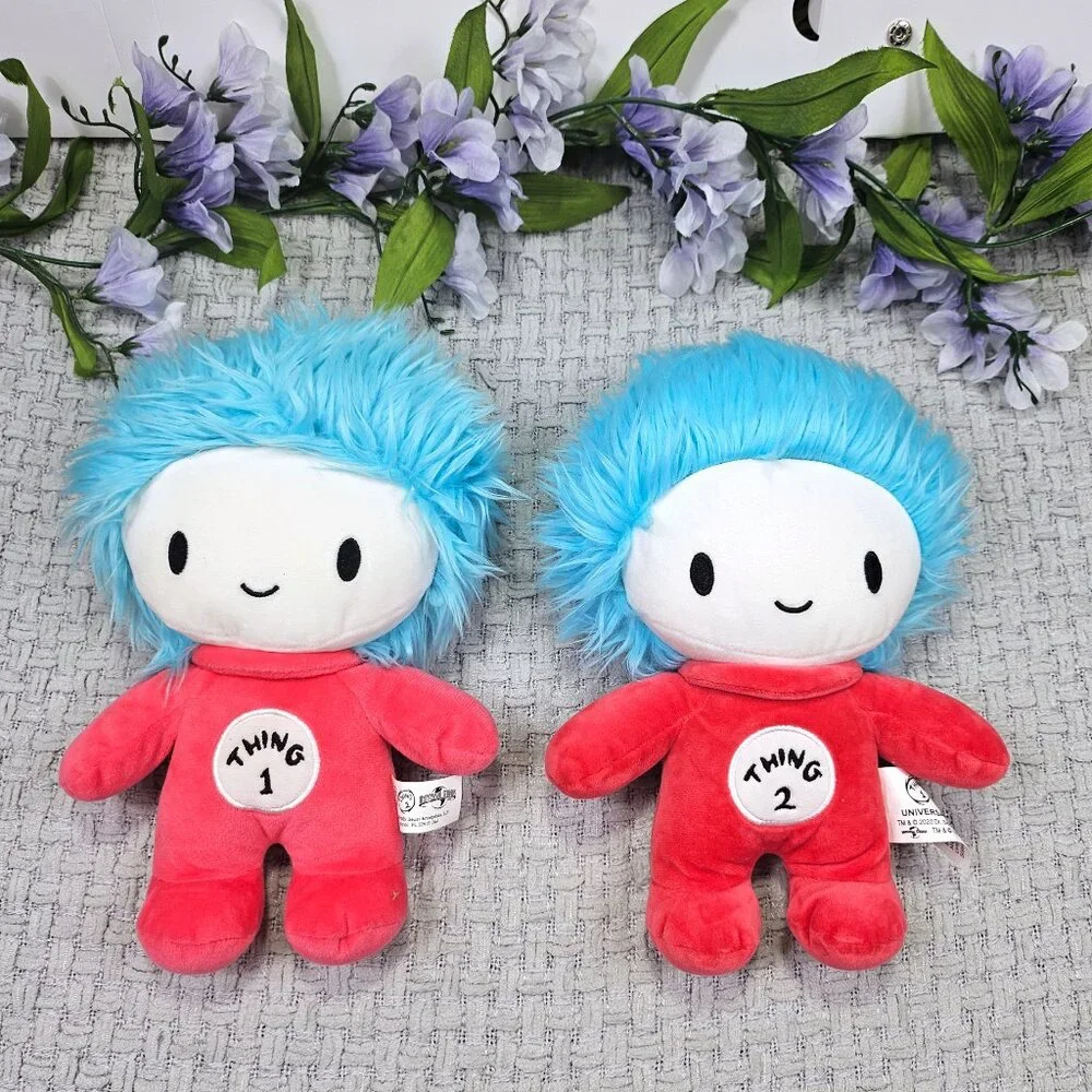 Dr. Seuss Thing 1 and Thing 2 Cat in the Hat Plush Dolls
